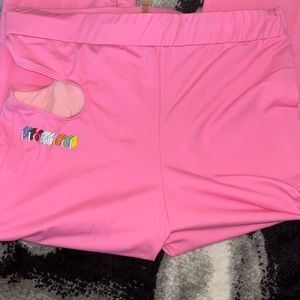 Fiorucci 3-D Pink Logo Leggings Size XL